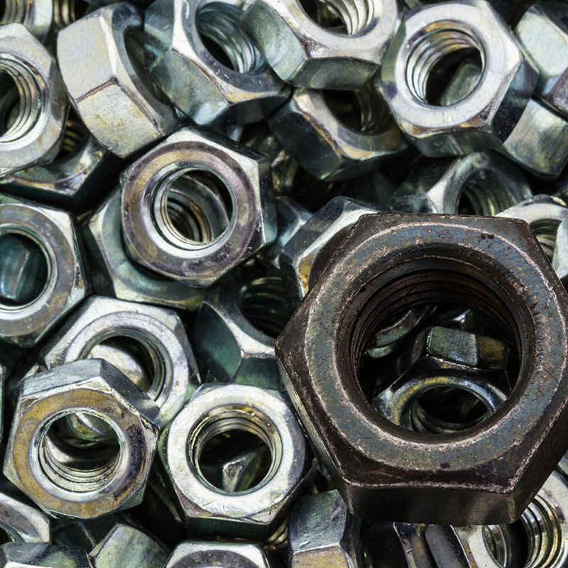 Macro metal nuts with a difference.